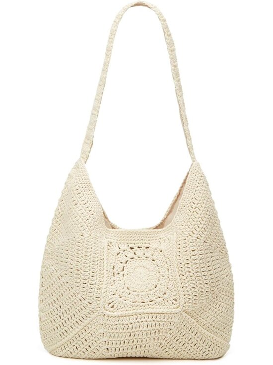 Handbags - Women Large Straw Beach Bag Casual Bucket Tote Summer Woven Handbag Shoulder Bag